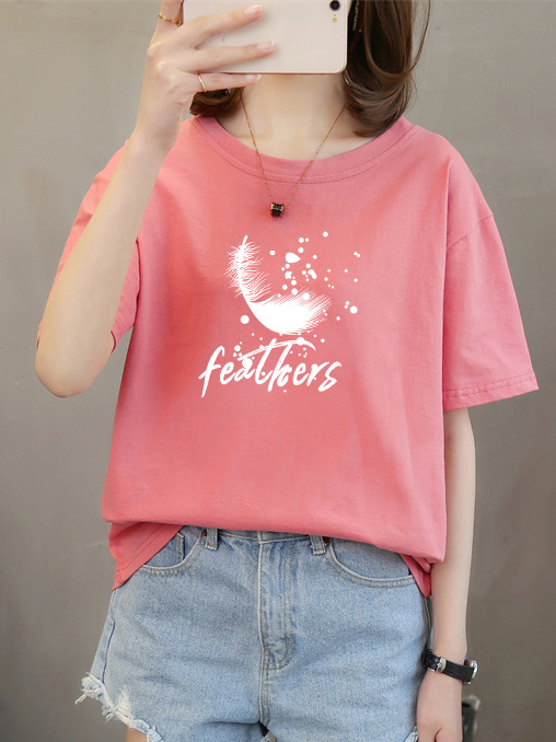 お買い得 アルファベット プリント ファッション 半袖 Tシャツ