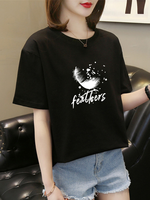 お買い得 アルファベット プリント ファッション 半袖 Tシャツ