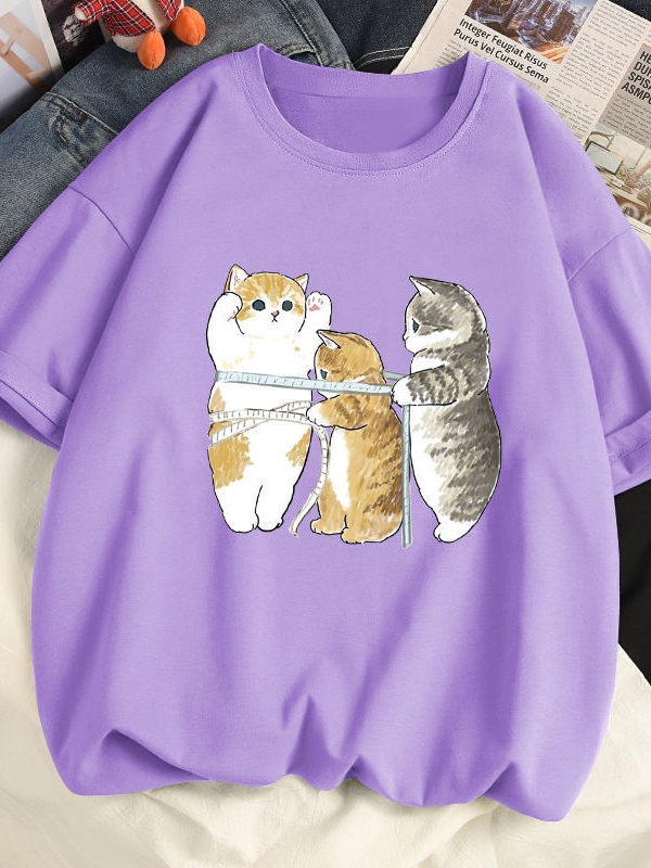 【多色展開】絶対欲しい 動物柄 プリント キュート Tシャツ