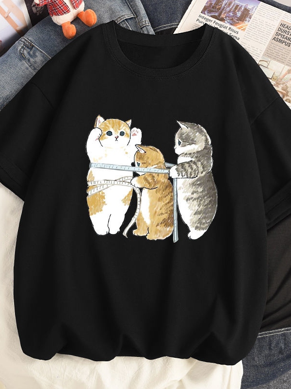 【多色展開】絶対欲しい 動物柄 プリント キュート Tシャツ