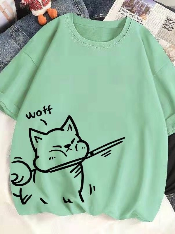 【全24色/S-5XL】着回し力抜群 配色 動物柄 プリント 半袖 Tシャツ