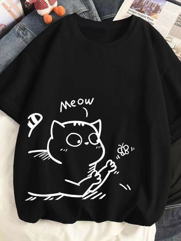 【全24色/S-5XL】着回し力抜群 配色 動物柄 プリント 半袖 Tシャツ