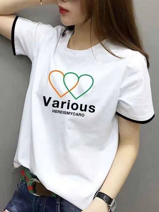 【M-2XL】好感度100％ アルファベット 半袖 プリント Tシャツ