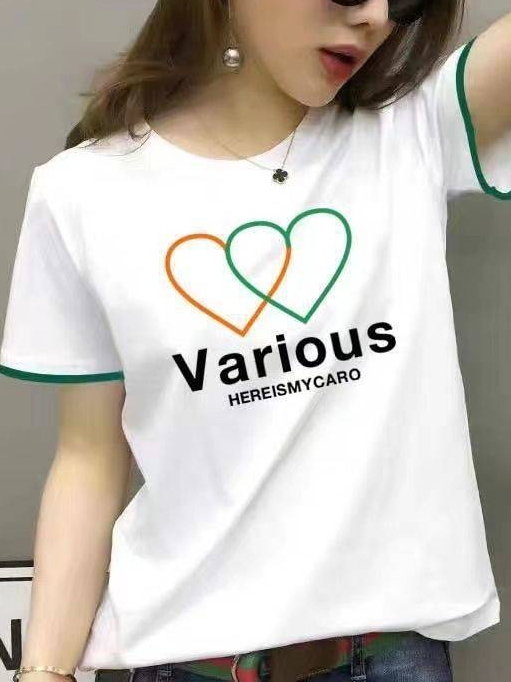 【M-2XL】好感度100％ アルファベット 半袖 プリント Tシャツ