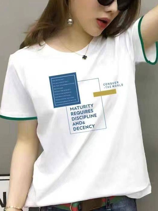 【M-2XL】好感度100％ アルファベット 半袖 プリント Tシャツ