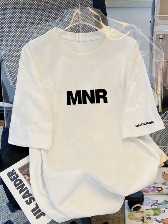 定番シンプル アルファベット ラウンドネック 半袖 プリント Tシャツ