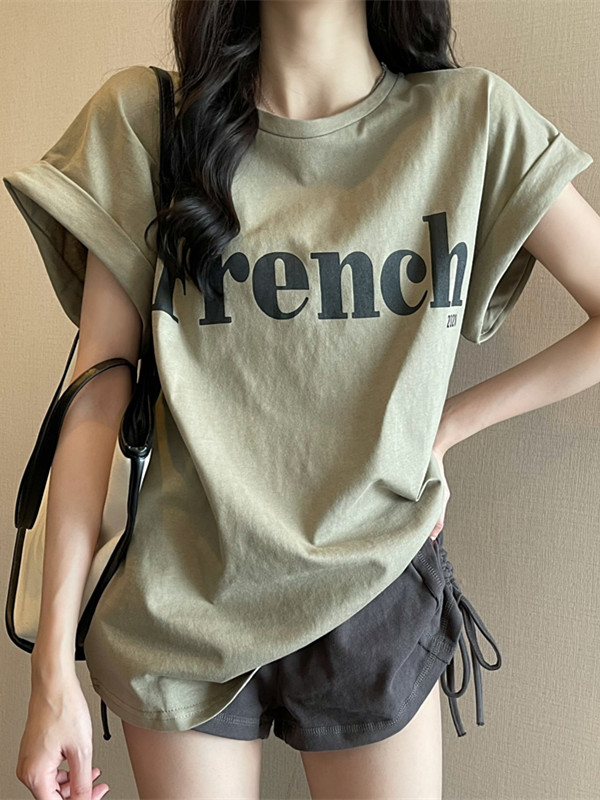 人気を独占中♡ 定番 シンプル プルオーバー アルファベット プリント Tシャツ