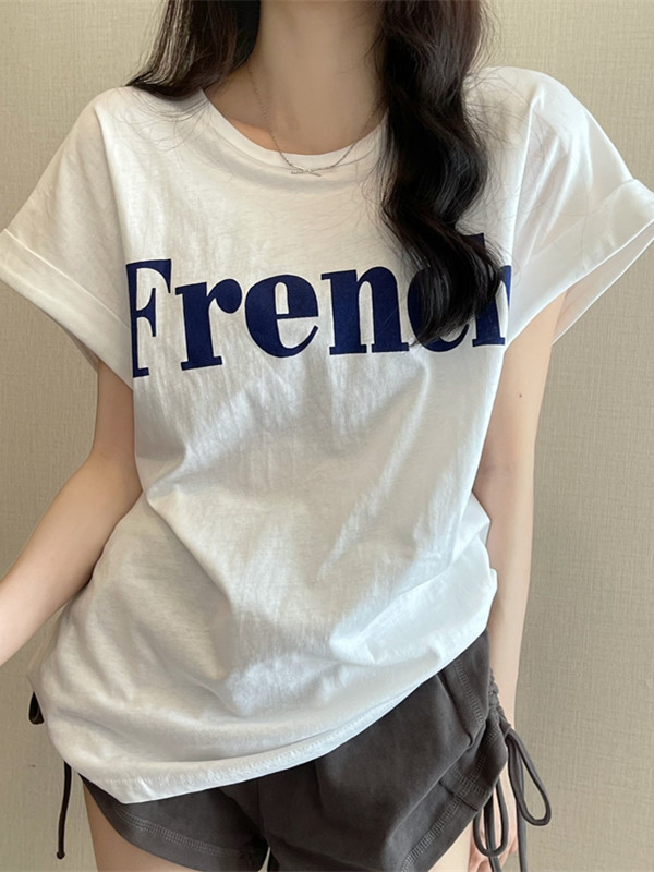 人気を独占中♡ 定番 シンプル プルオーバー アルファベット プリント Tシャツ