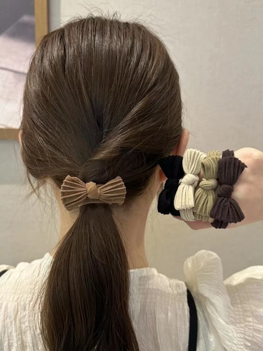 質感あふれる 無地 リボン 定番  シンプル ヘアアクセサリー