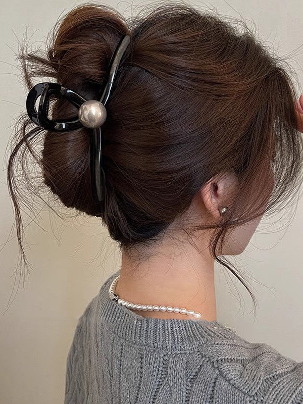 可愛いデザイン シンプル 後頭部用 ヘアクリップ 気質 ヘアアクセサリー ビーズ ヘアクリップ