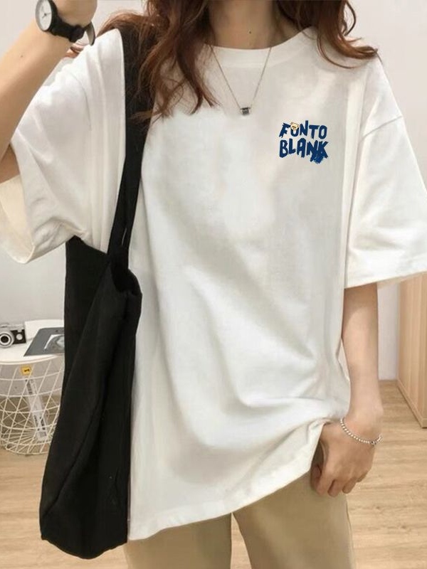 絶対流行 シンプル アルファベット  伸縮性あり  半袖  夏 レディース  ラウンドネック Tシャツ