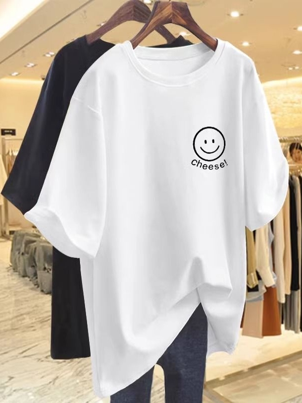 6色展開 コーディネート自在 カジュアル 定番 プリント 体型カバー ゆったり シンプル 夏 Tシャツ