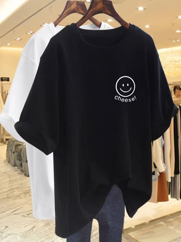 6色展開 コーディネート自在 カジュアル 定番 プリント 体型カバー ゆったり シンプル 夏 Tシャツ