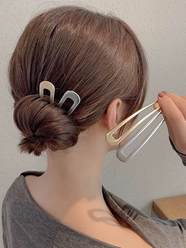 ins超人気 新登場 大人可愛い 無地 定番 2color レトロ ヘアアクセサリー